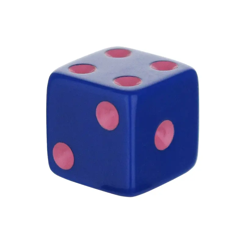16Mm Square Corner Dice - Blue With Pink Dots 1