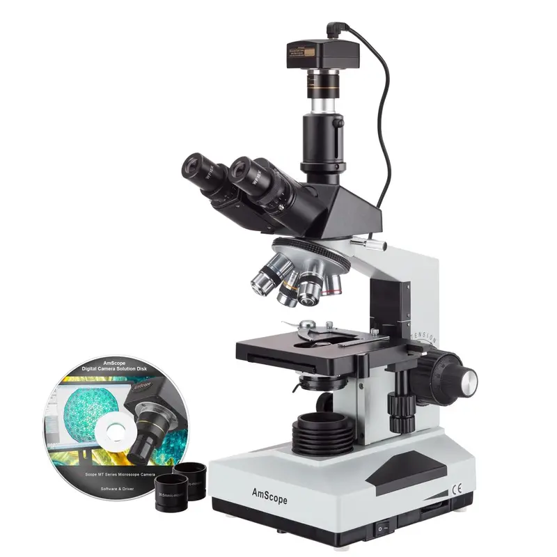 40X-1600X Trinocular Biological Compound Microscope + 1.3Mp Usb Digital Camera 1