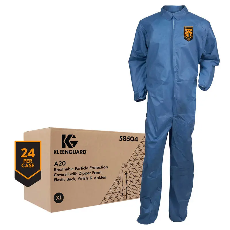 A20 Kleenguard Denim Blue Coverall - Case Packs (Med-4X) 1