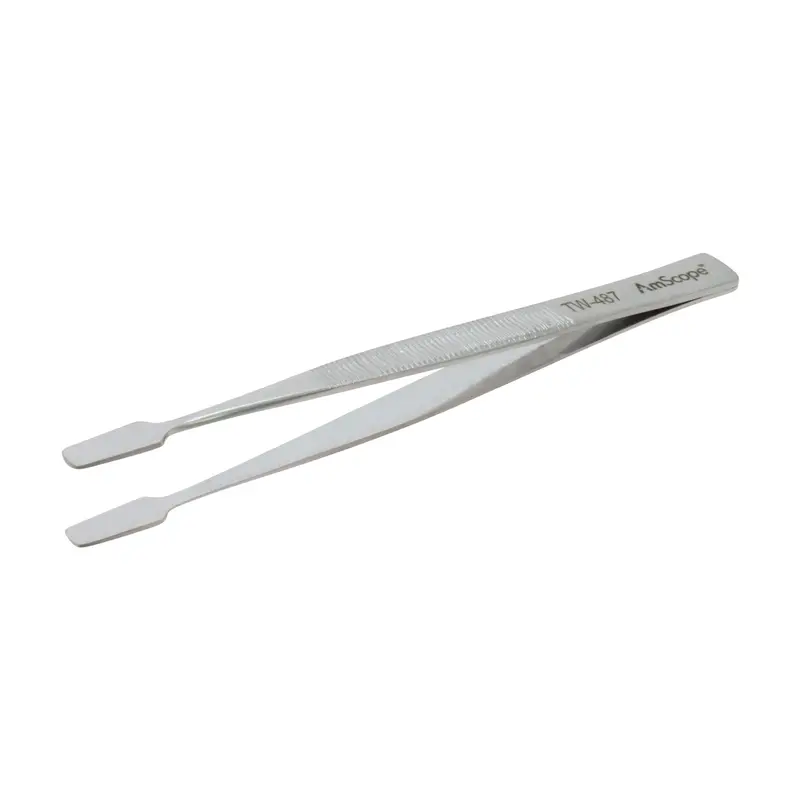 Amscope 4 3/8 In. General Purpose Spade Smooth Tip Tweezers 1