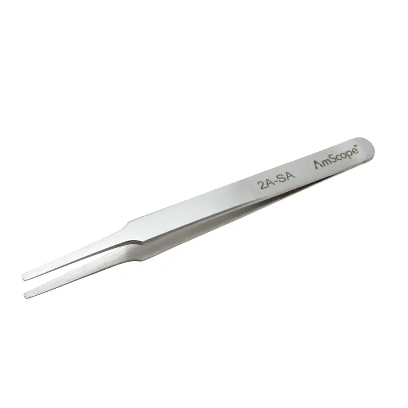 Amscope High Precision 4 1/2 In. Tapered Flat Tip Tweezers 1