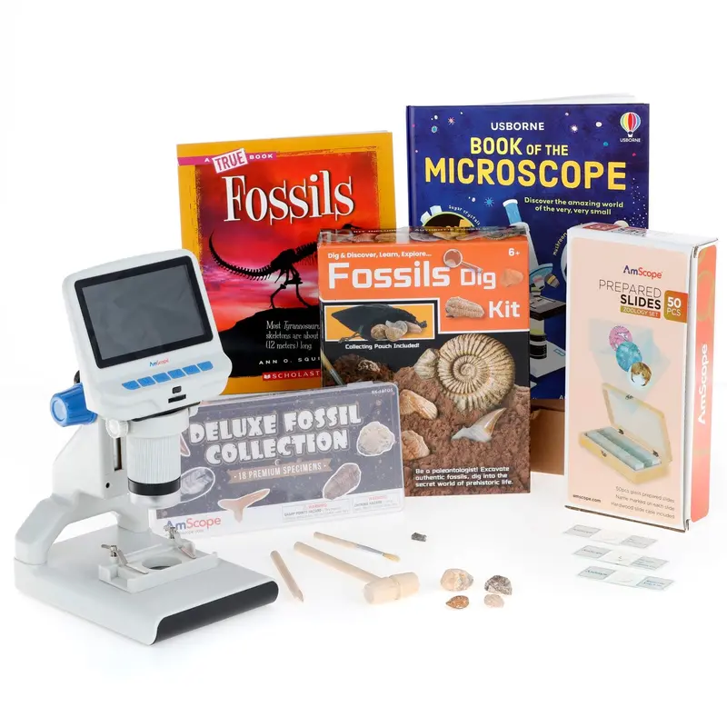 Amscope Kvb-Fos-140-Dis Monocular Compound Microscope For Kids Stem Education Microscopes, Student Lab Microscopes, Biological Science Microscopes 1