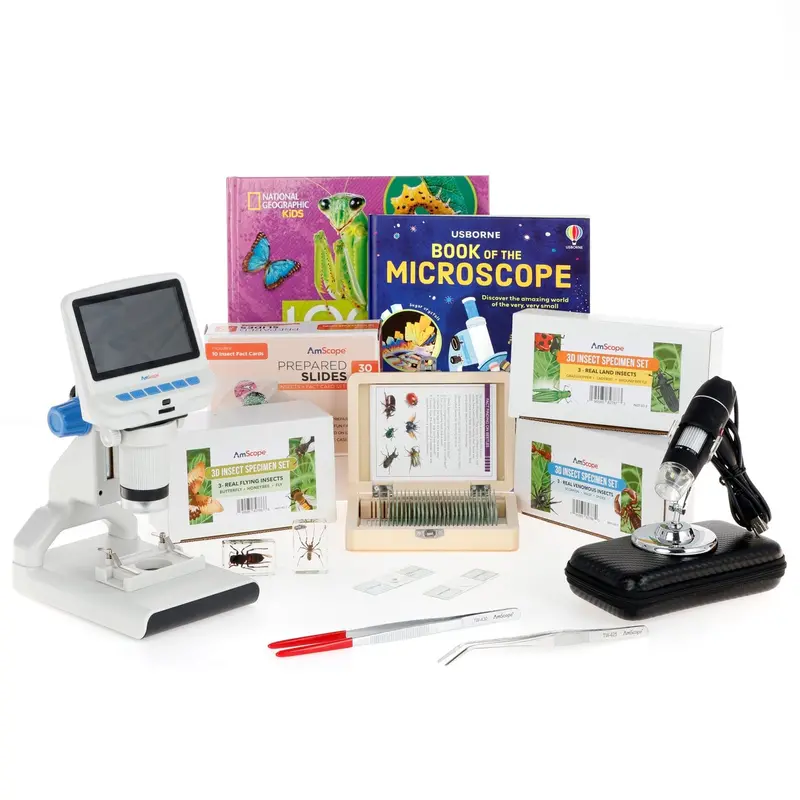 Amscope Kvb-Inst-140-Exp Monocular Compound Microscope For Kids Stem Education Microscopes, Student Lab Microscopes, Biological Science Microscopes 1