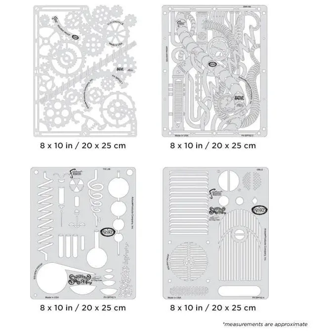 Artool Steampunk Fx2 Set Freehand Airbrush Template By Craig Fraser Fhspfx25 1