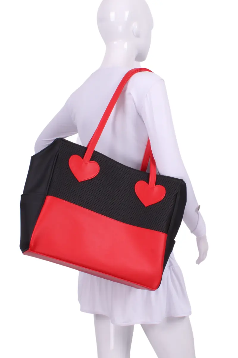 Black + Red Mini Love Tote Tennis Bag 2