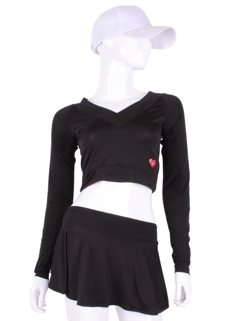 Black Vee Crop Top 1