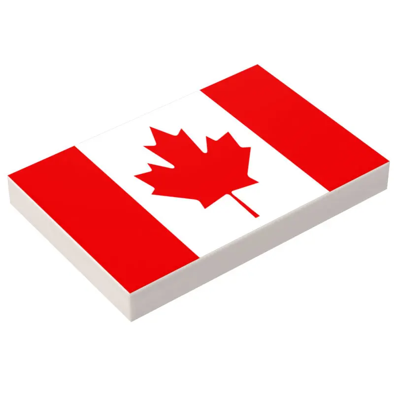 Canada Flag (Usa) (2X3 Tile) Made Using Lego Part - B3 Customs 1