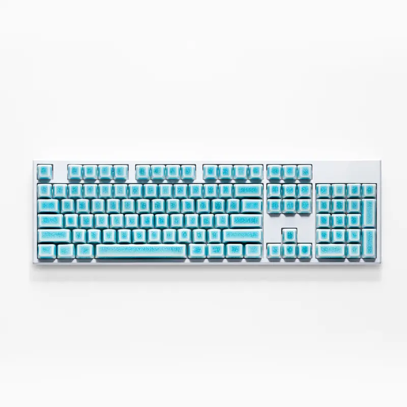 Cerakey Ceramic Keycap Full Set V2 - Blue Crazed 2
