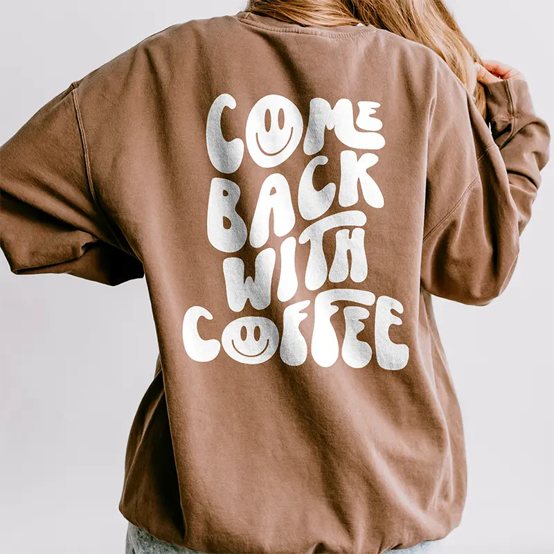 Come Back With Coffee Lightweight Fleece Sweatshirt 1