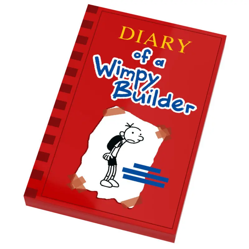 Diary Of A Wimpy Builder Book (2X3 Tile) Made Using Lego Part - B3 Customs 1