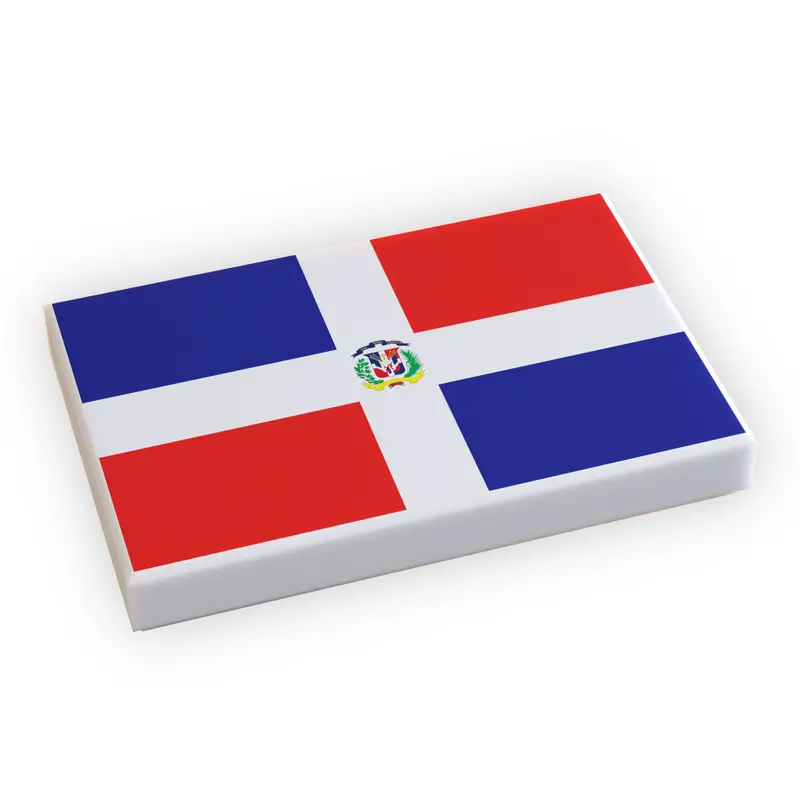 Dominican Republic Flag (2X3 Tile) Made Using Lego Part 1