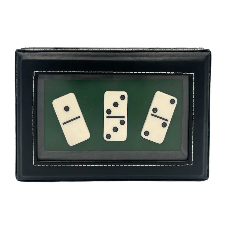 Double 6 Domino Set In Leather Case 1