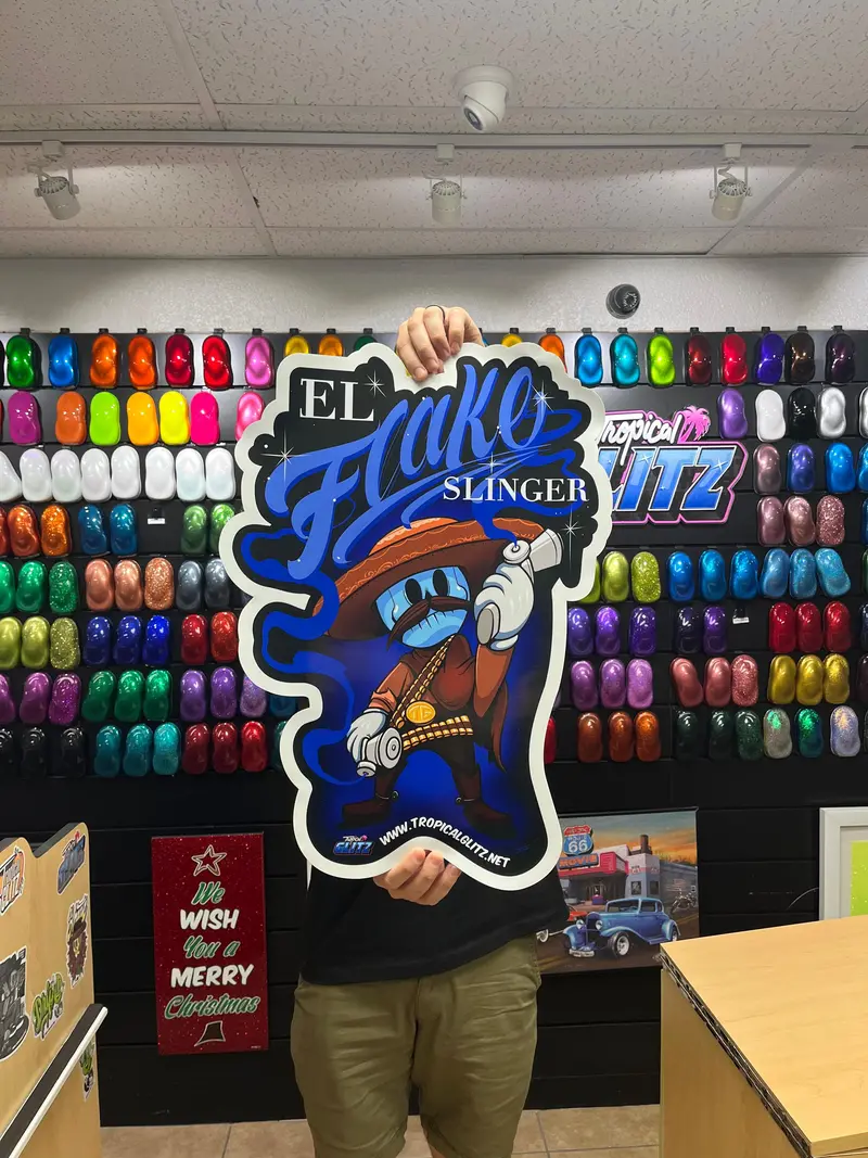 "El Flake Slinger Cartoon" - Giant Vinyl Decal 1