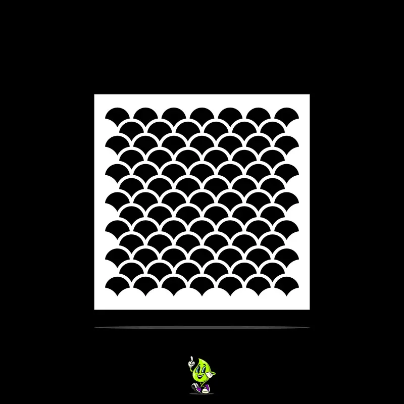 Fish Scale Vinyl Stencil Pack – Set Of 4 1