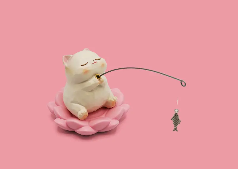 Fishing Cat & Boba Cat Desk Decoration 1