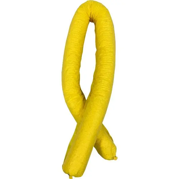 Fytertech Essentials Hazmat Sorbent Socks – Flexible, High-Wicking, 3" X 4', Yellow, 12/Pkg 1