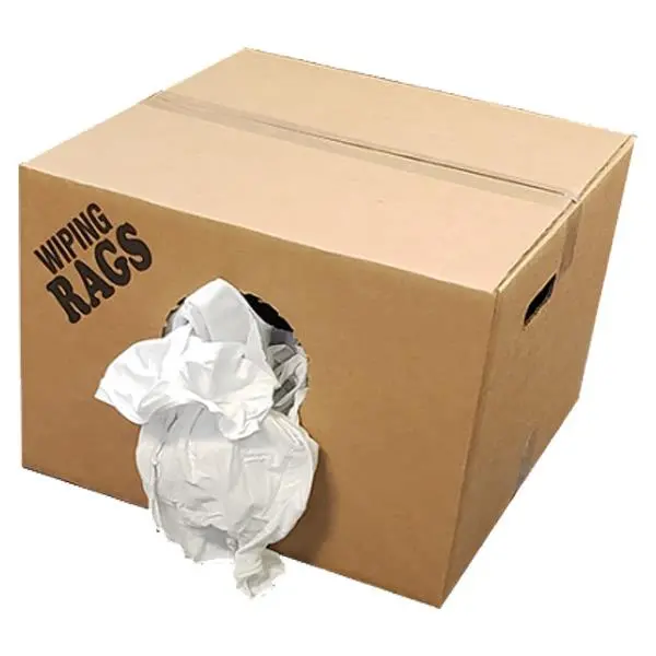 Fytertech Reclaimed T-Shirt Rags – White, 10 Lb, Economical & Absorbent, 1 Pack 1