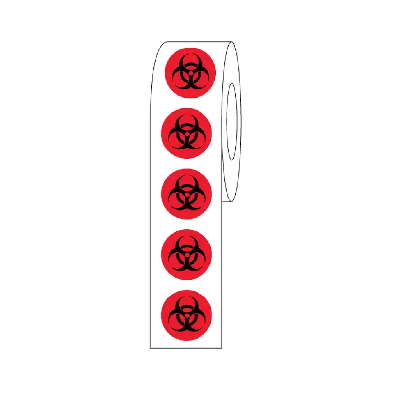 Globe Scientific Cryo Label Rolls With Biohazard Dots 1