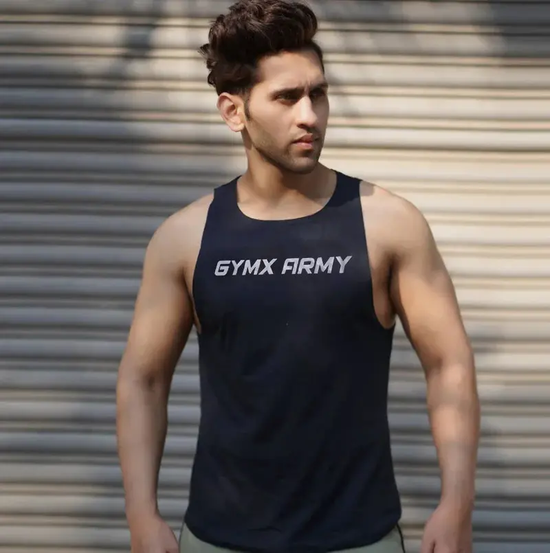 Gymx Army Blue Tank - Sale 1