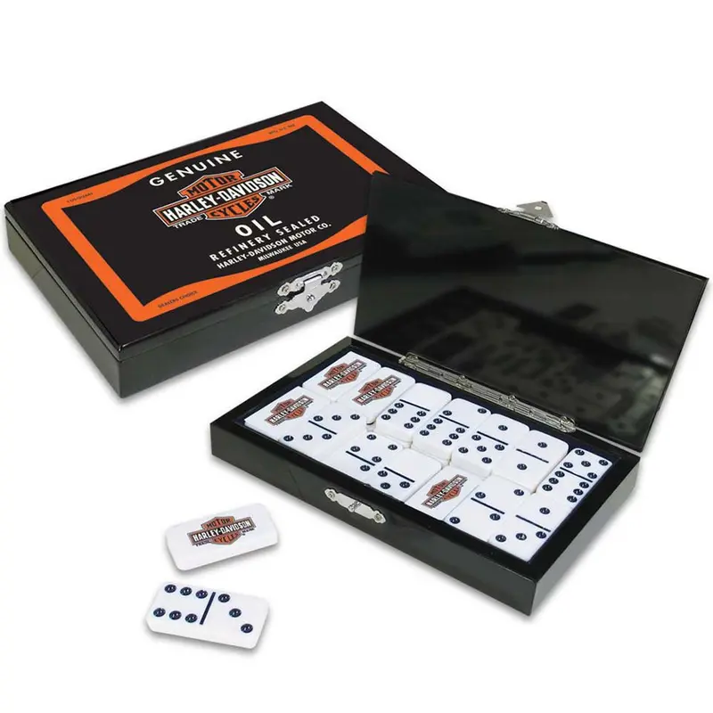 Harley-Davidson Oil Can Double Six Domino Set 1