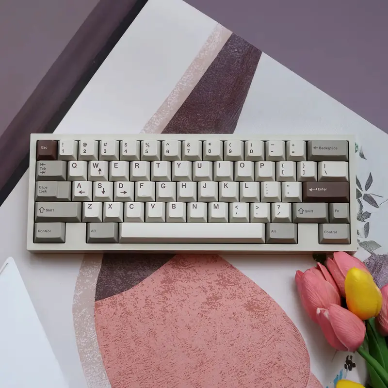 Jkdk Retro Chocolate Keycap Set Cherry Profile Pbt Dye-Subbed 1