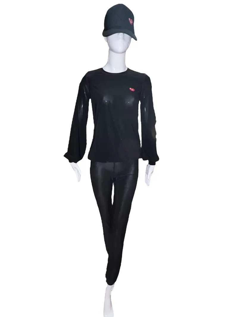 Leg Lengthening Pants Black With Red Stitching 1