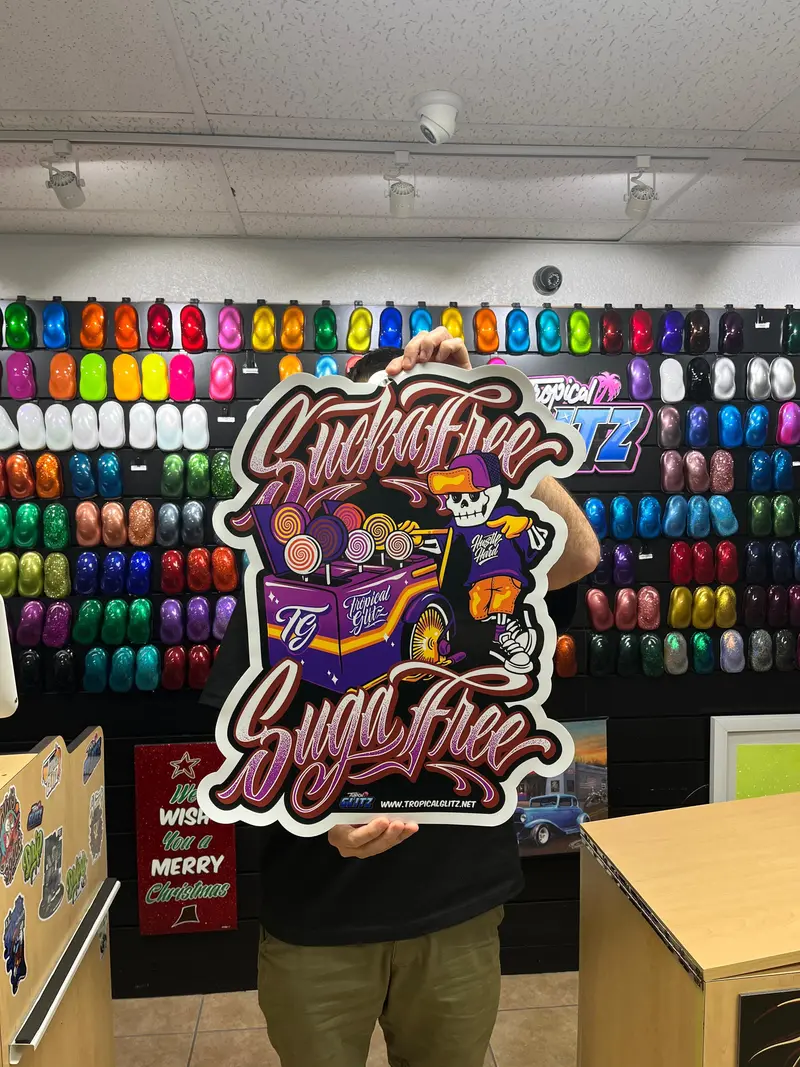 "Lollipop Sugar Free" - Giant Vinyl Decal 1