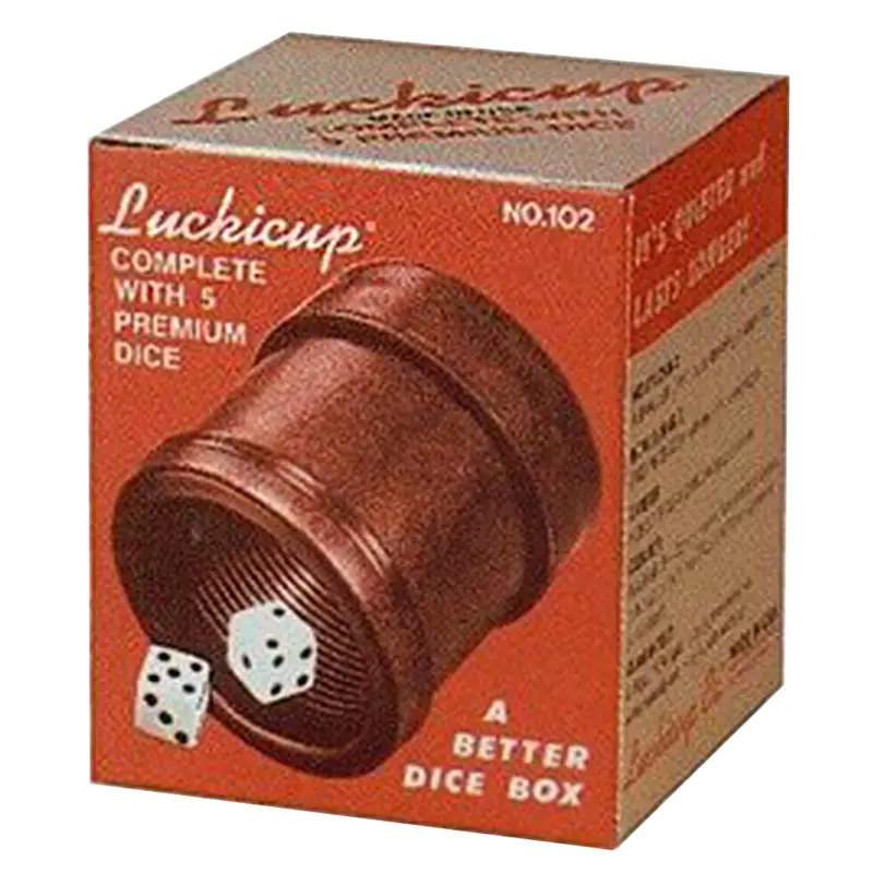 Luckicup 102 Regulation Size Dice Cup-Boxed With 5 Dice - Black 1