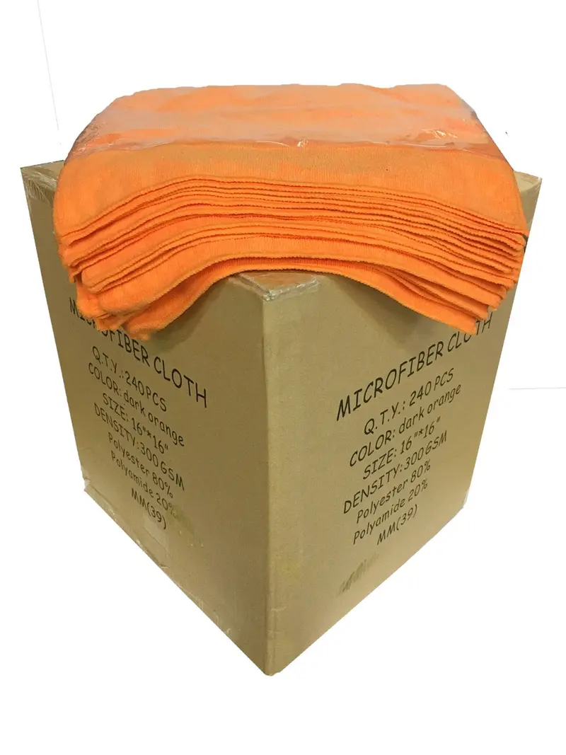 Microfiber Cloth Professional - 16"X16" | 24 Pack | Orange (10/Case) 1