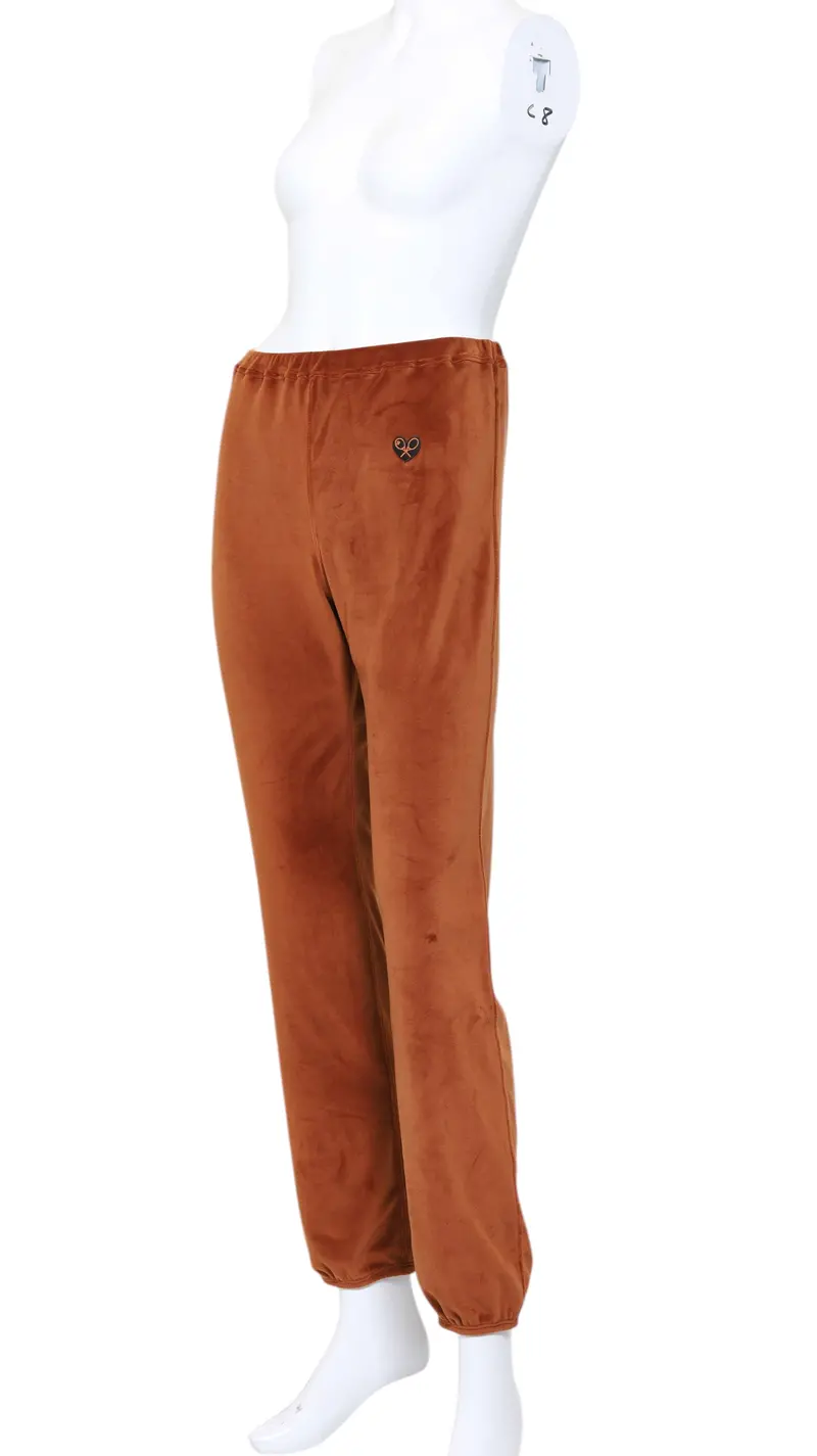 Mocha Velvet Baggy Warm Up Pants 1