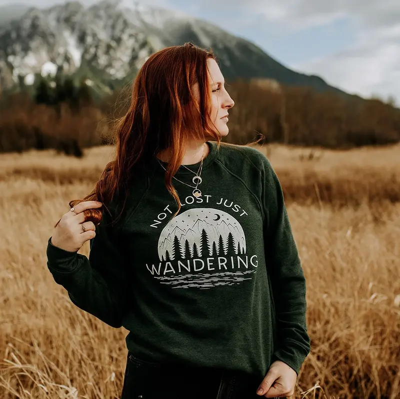 Not Lost Just Wandering Raglan Sweatshirt 1