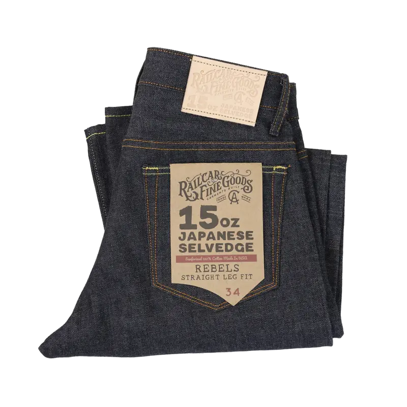 Railcar Fine Goods - Rebels X100 Straight 15Oz - Japanese Dark Indigo Selvedge 1