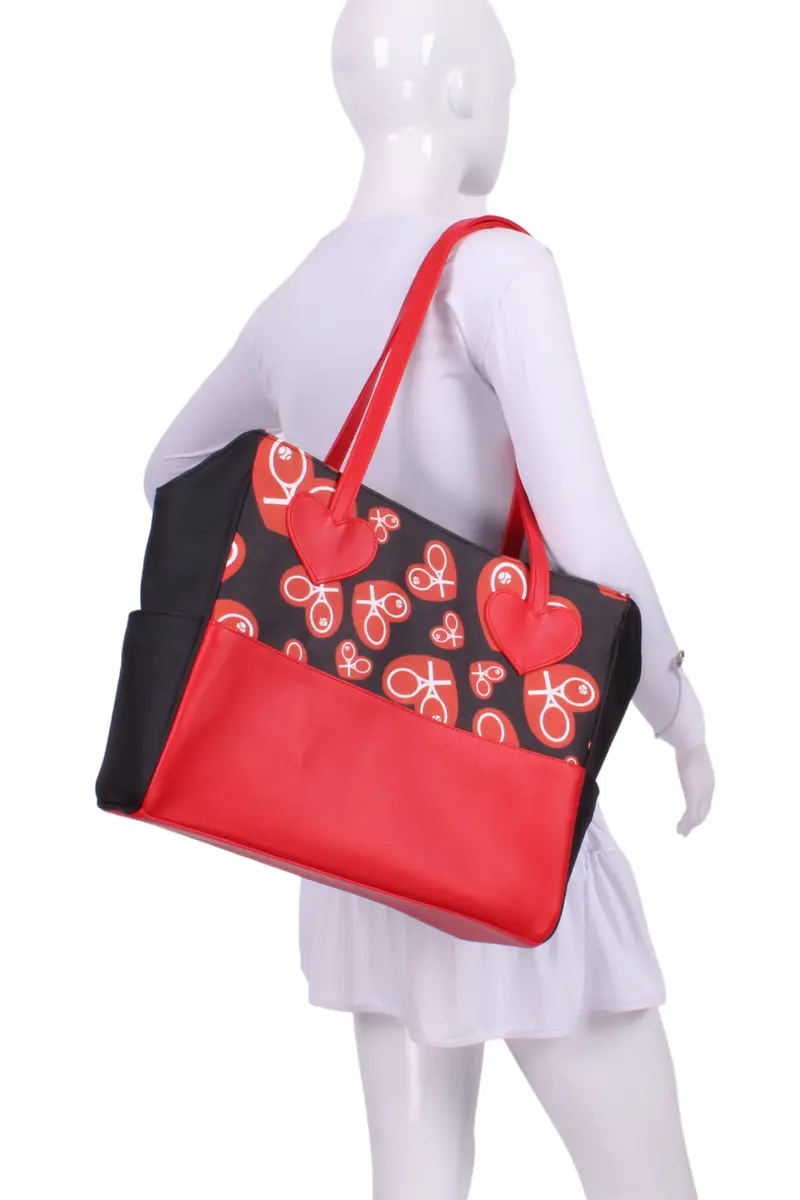 Random Hearts On Black Mini Love Tote 1