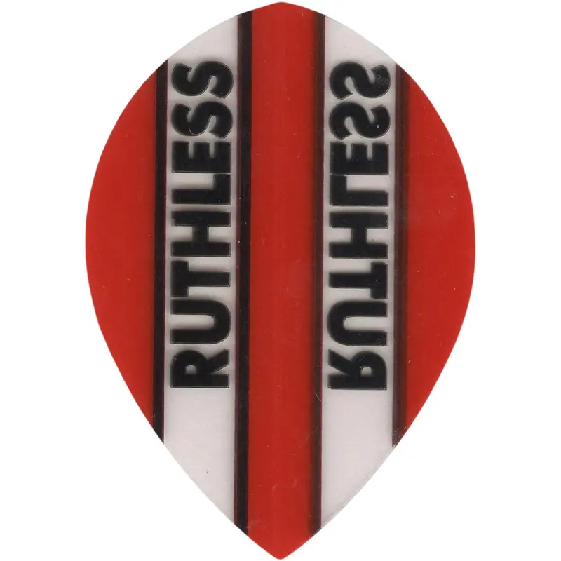 Ruthless Dart Flights - 100 Micron Pear Red And Clear 1