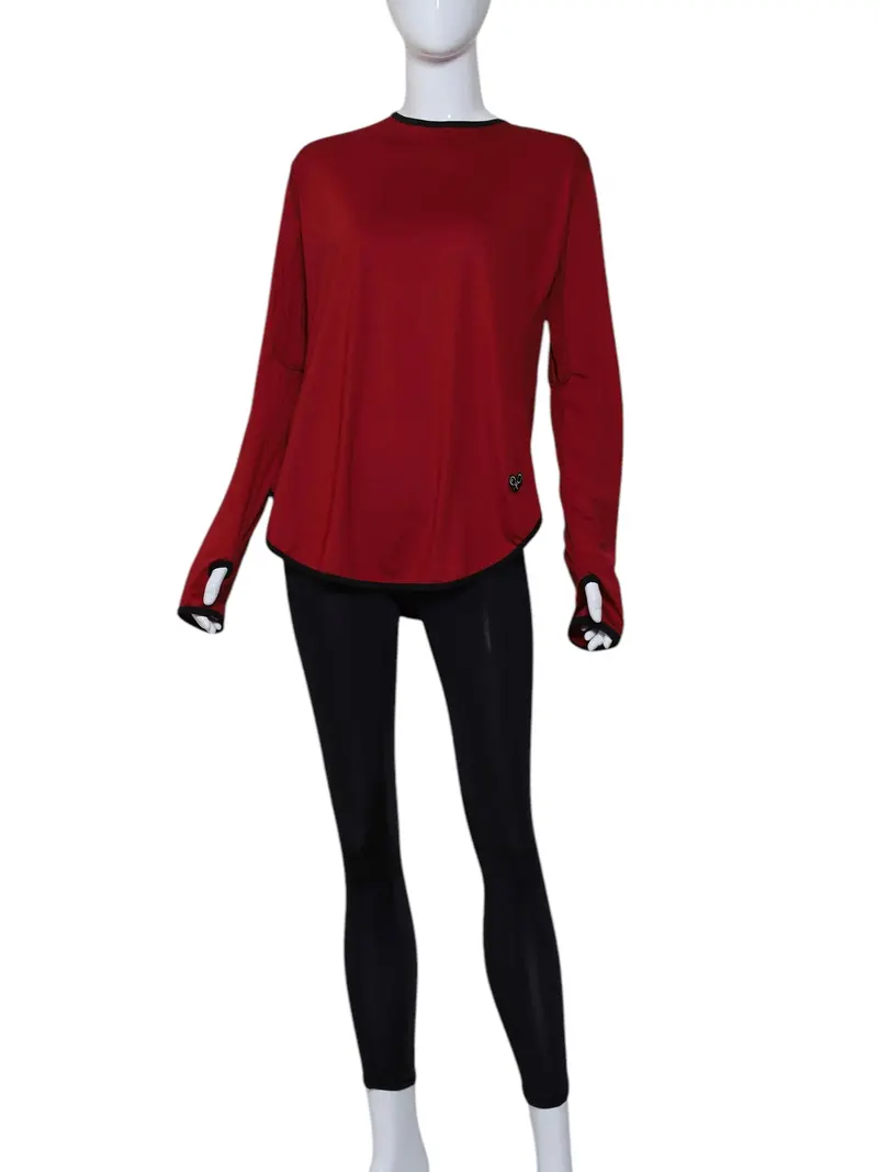 Soft Red Long Sleeve Crew Tee 1