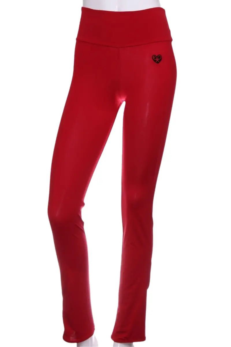 Solid Red Leg Lengthening Warm Up Pants 1