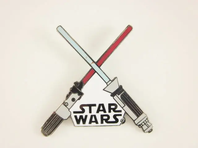 Star Wars Pin Crossed Lightsabers White Logo 1993 Lucas Films Metal 1