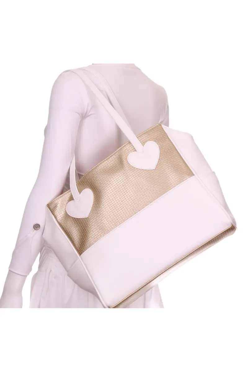 White + Gold Mini Love Tote 1