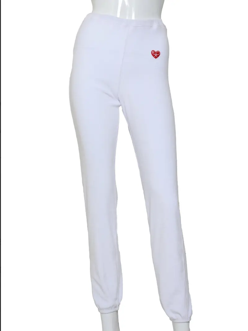 White Velvet Baggy Warm Up Pants 1