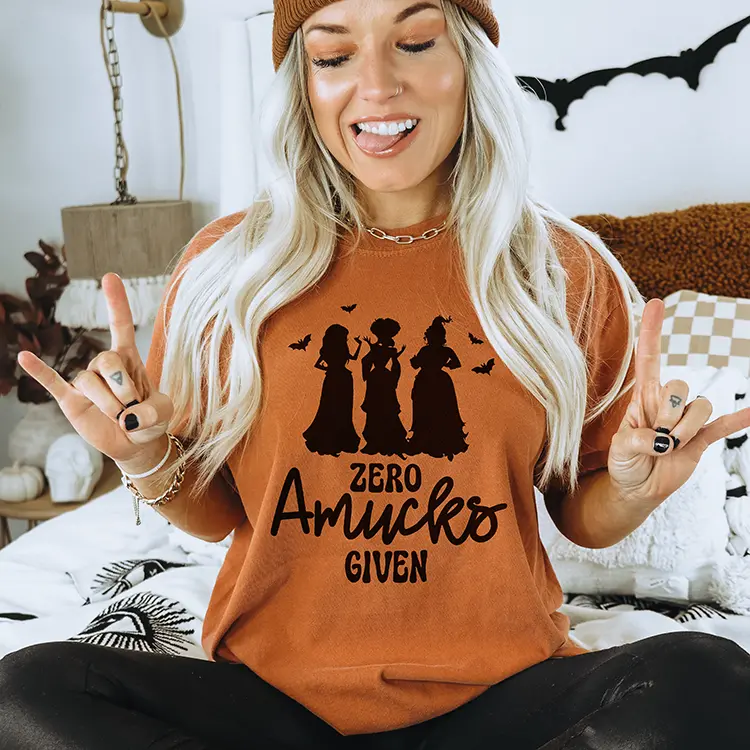 Zero Amucks Given Heavyweight Halloween Tee 1