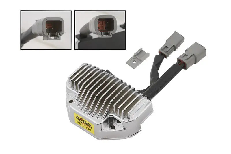 Accel 201133C Chrome Voltage Regulator – Oem-Style Replacement For 2003–2007 Harley-Davidson Dyna Models 1