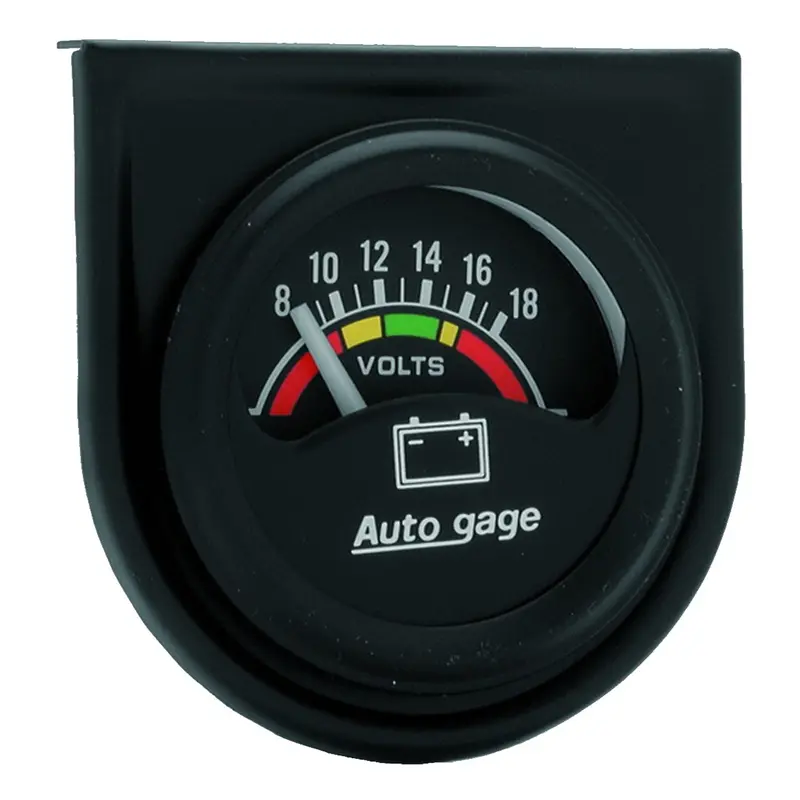 Autometer 2356 Gauge Console; Voltmeter; 1.5In.; 18V; Blk Dial; Blk Bezel; Autogage 1