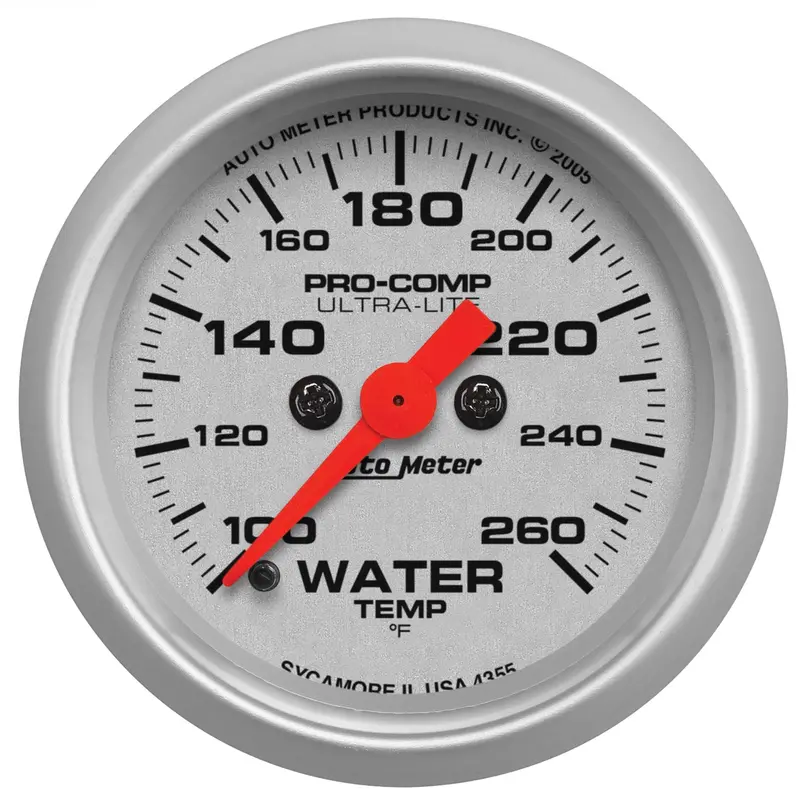 Autometer Digital Water Temperature Gauge — 2-1/16" Ultra-Lite With Stepper Motor (100–260°F) 1
